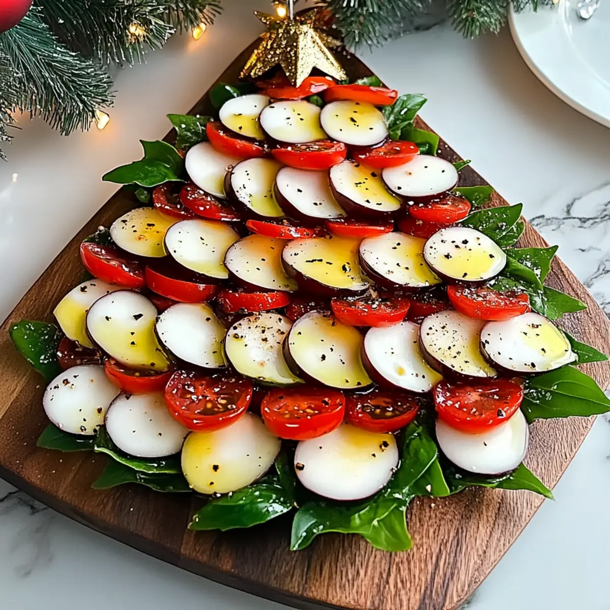 Christmas Tree Caprese Salad