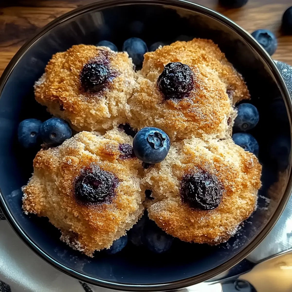 Cinnamon Pumpkin Cathead Biscuits with Blueberries