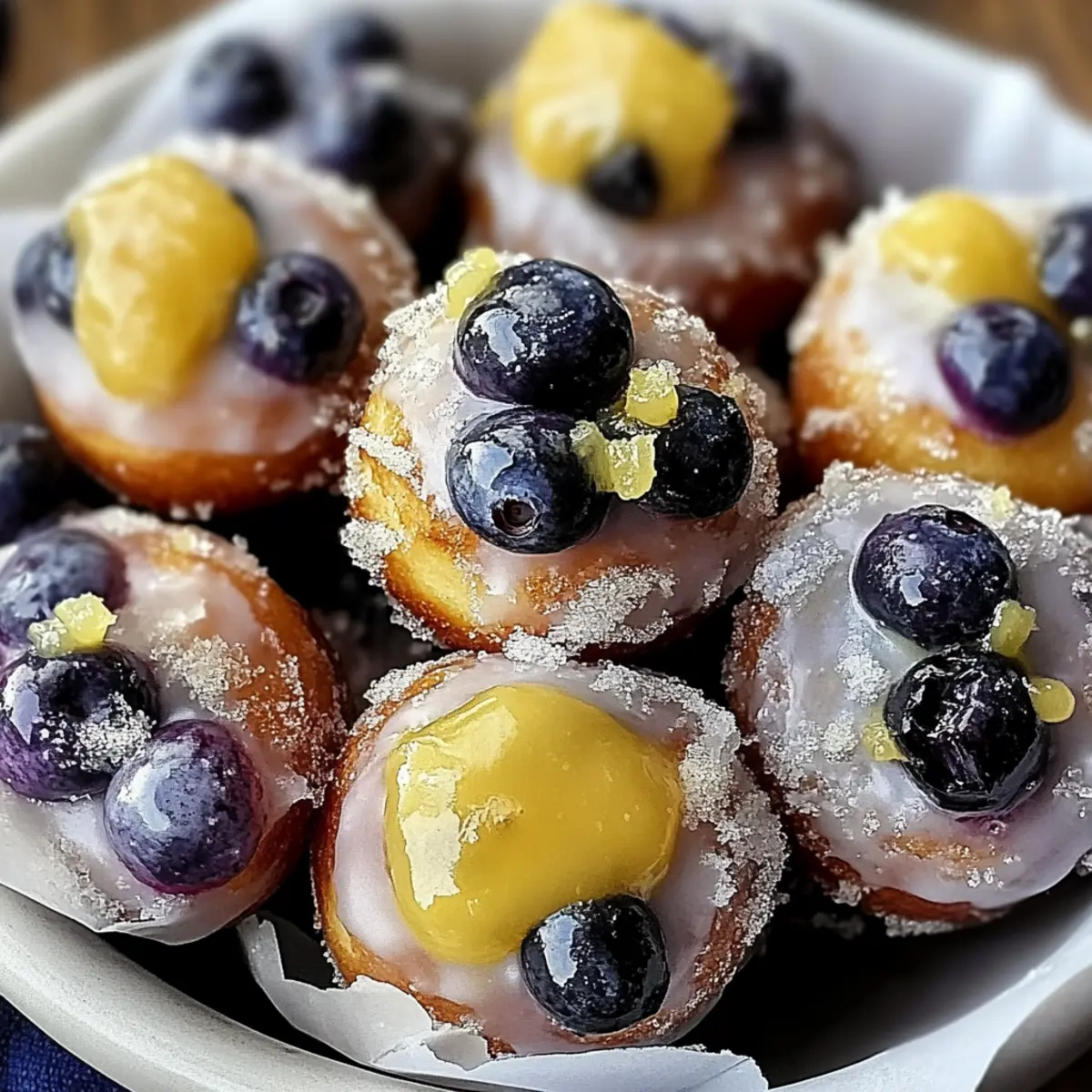 Blueberry Lemon Curd Donut Holes