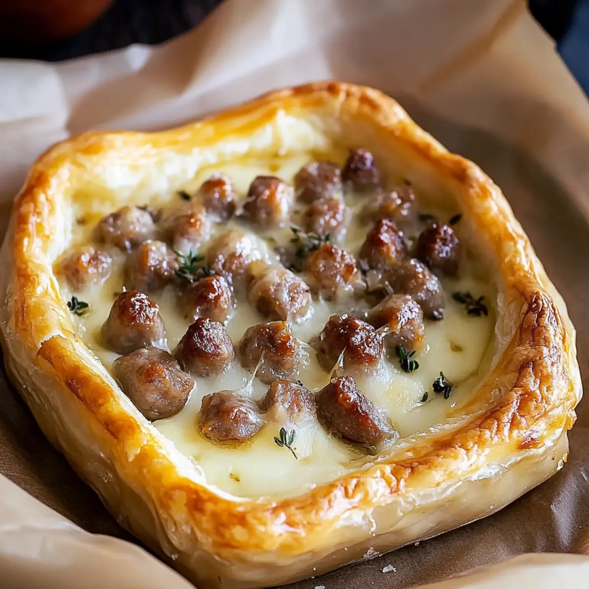Sausage Baked Brie