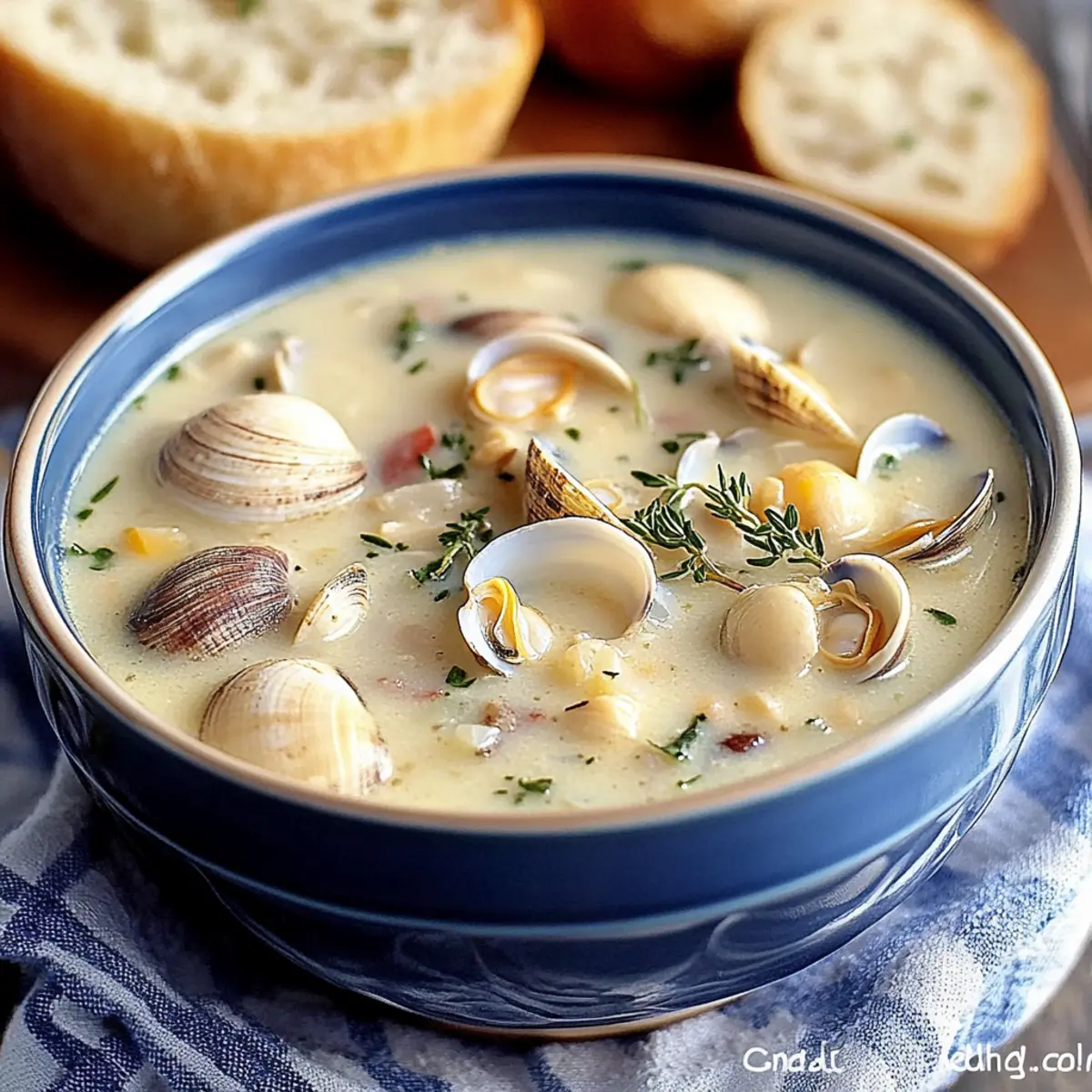 New England Clam Chowder with Fresh Clams