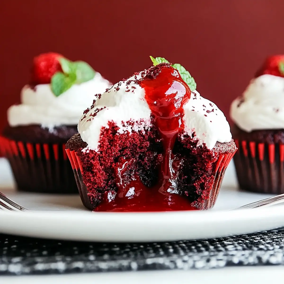 Red Velvet Molten Lava Cupcakes