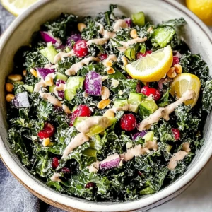 Tuscan Kale Chopped Salad with Lemon and Tahini Dressing