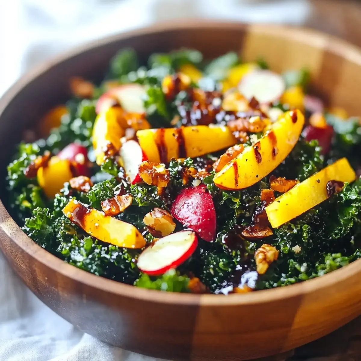 Autumn Kale Salad with Maple Balsamic Vinaigrette