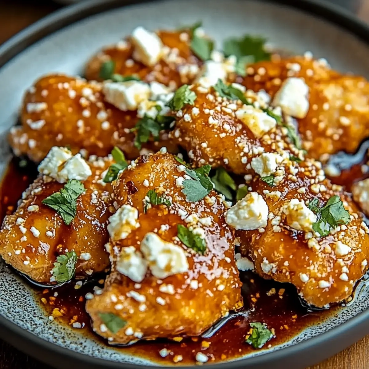 Crispy Hot Honey Feta Chicken