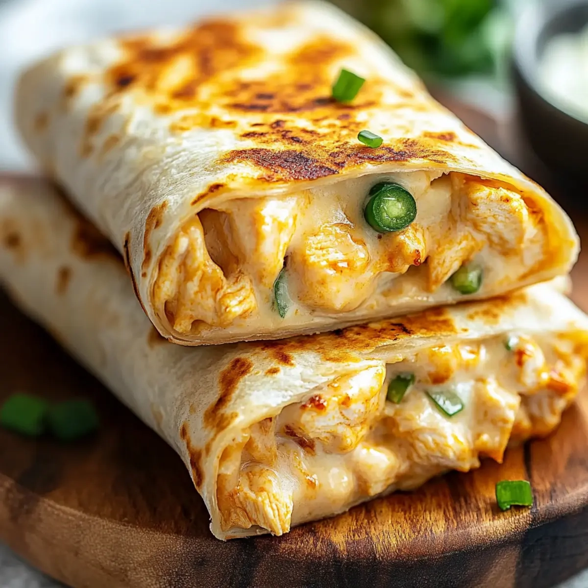 Cheesy Garlic Chicken Wraps