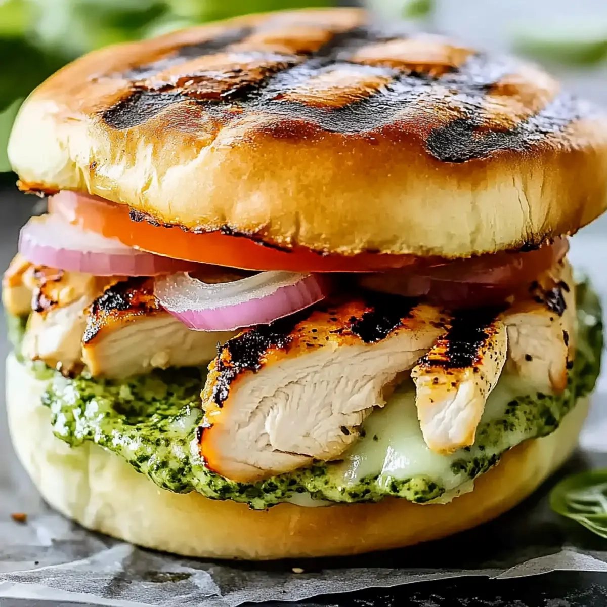 Grilled Chicken Pesto Sandwich