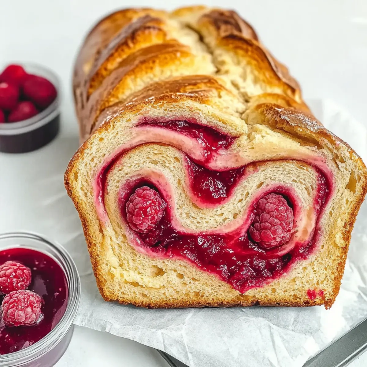 Raspberry Swirl Brioche Loaf