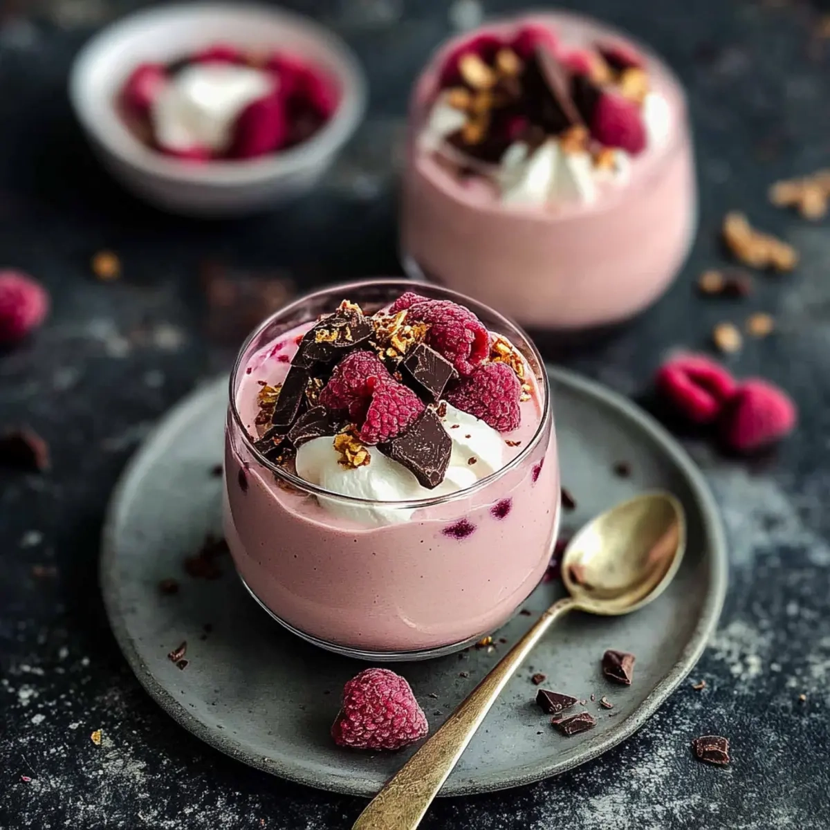 Rhubarb Rose Dark Chocolate Parfaits