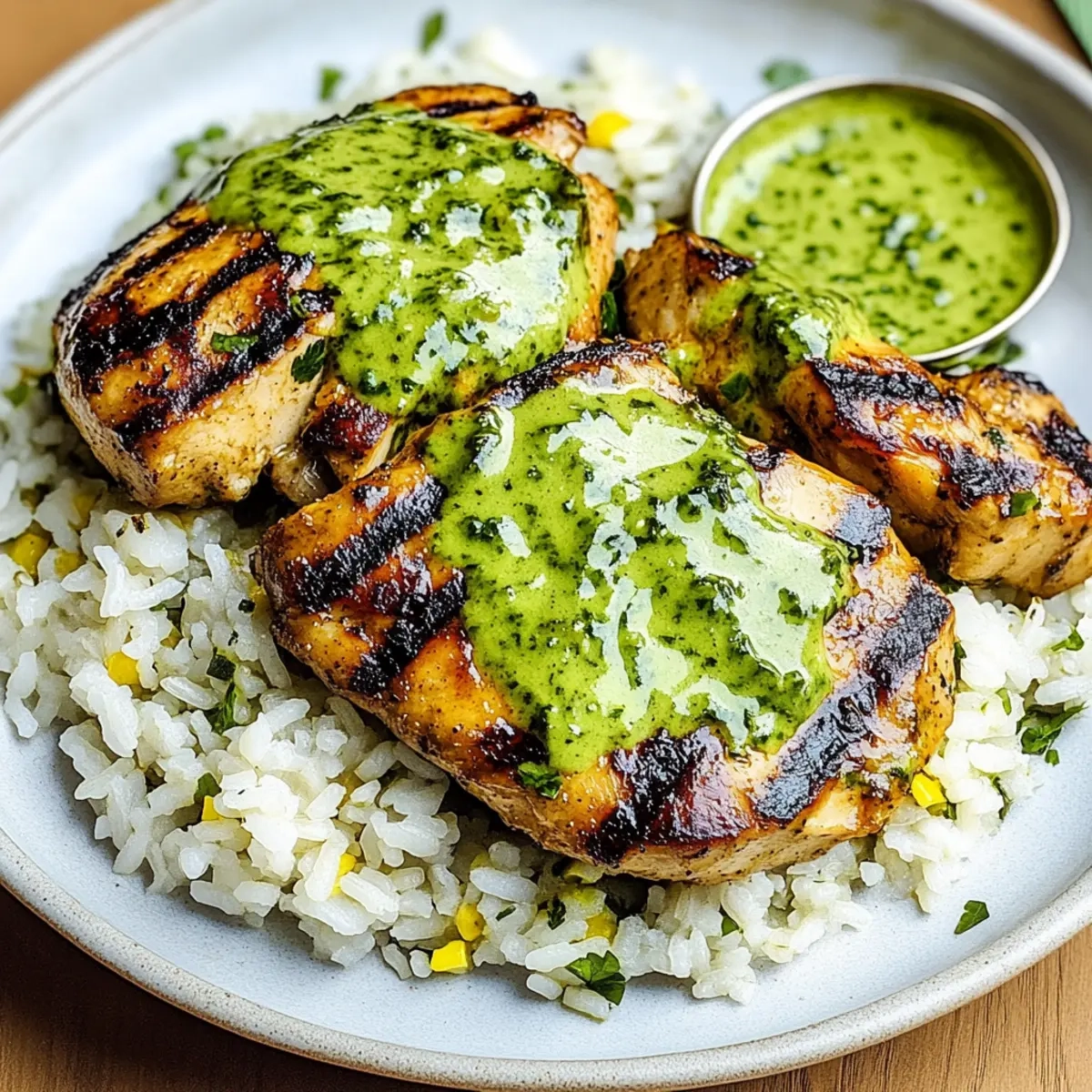 Peruvian Chicken & Rice with Green Sauce