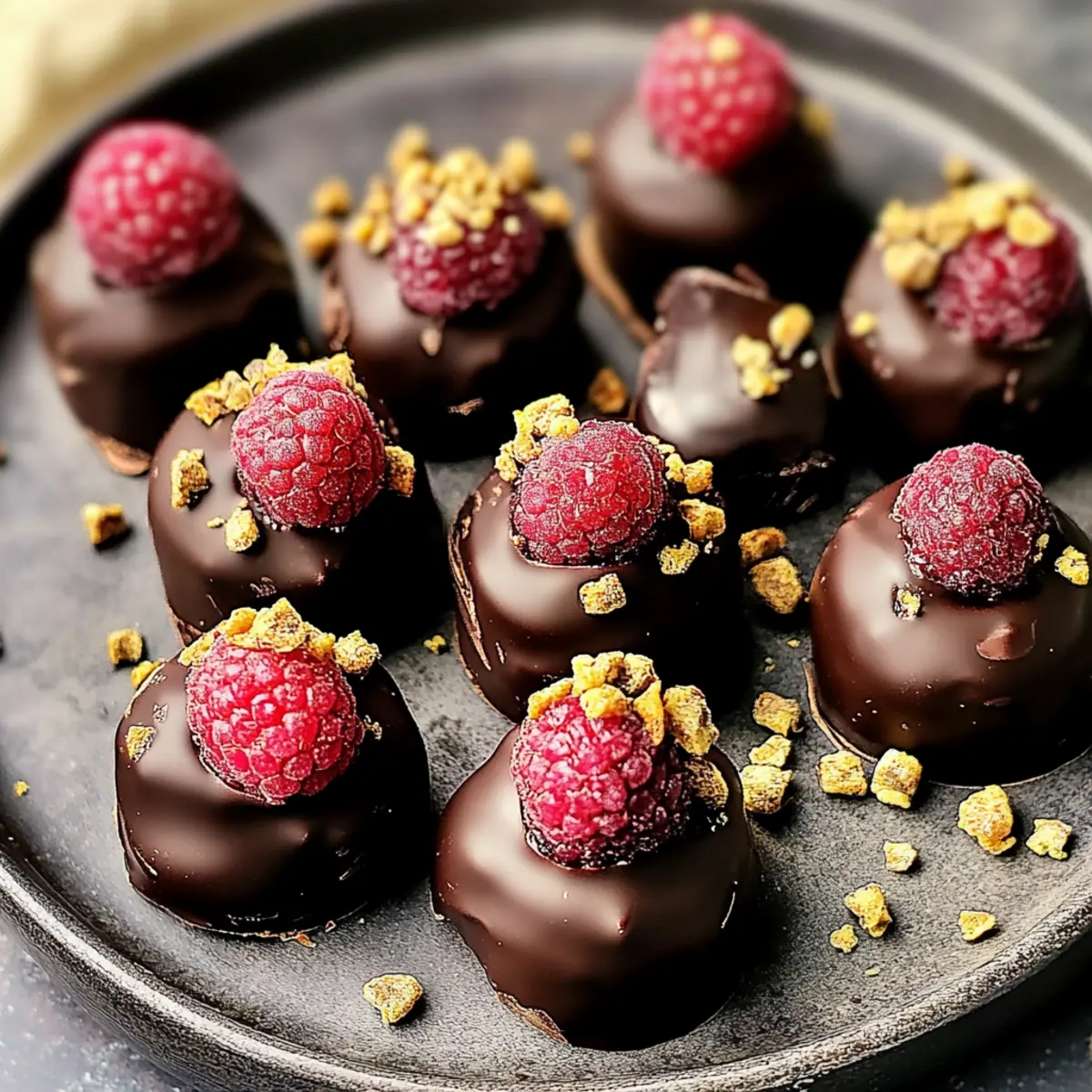 Raspberry Dark Chocolate Truffles