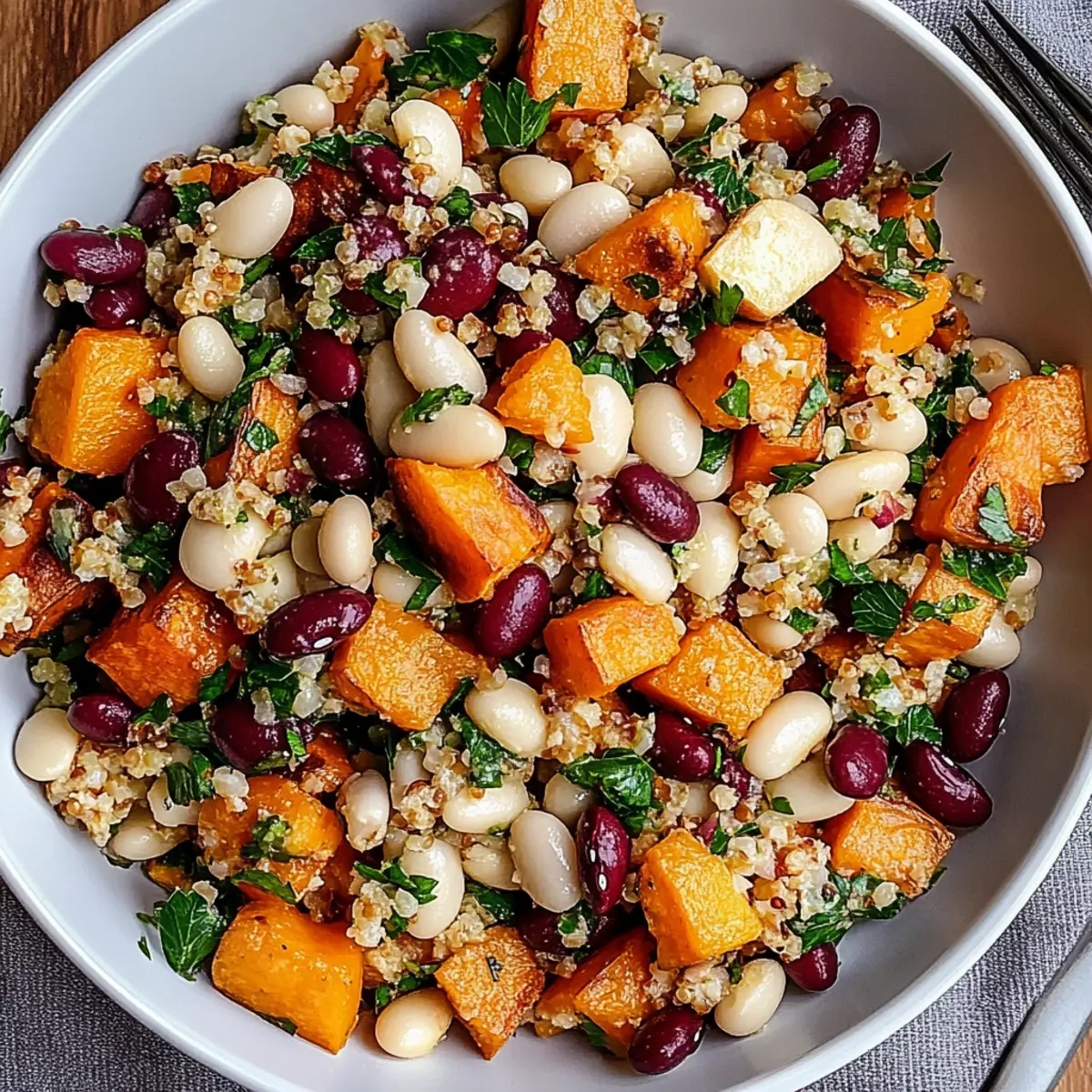 Warm Sweet Potato White Bean Salad