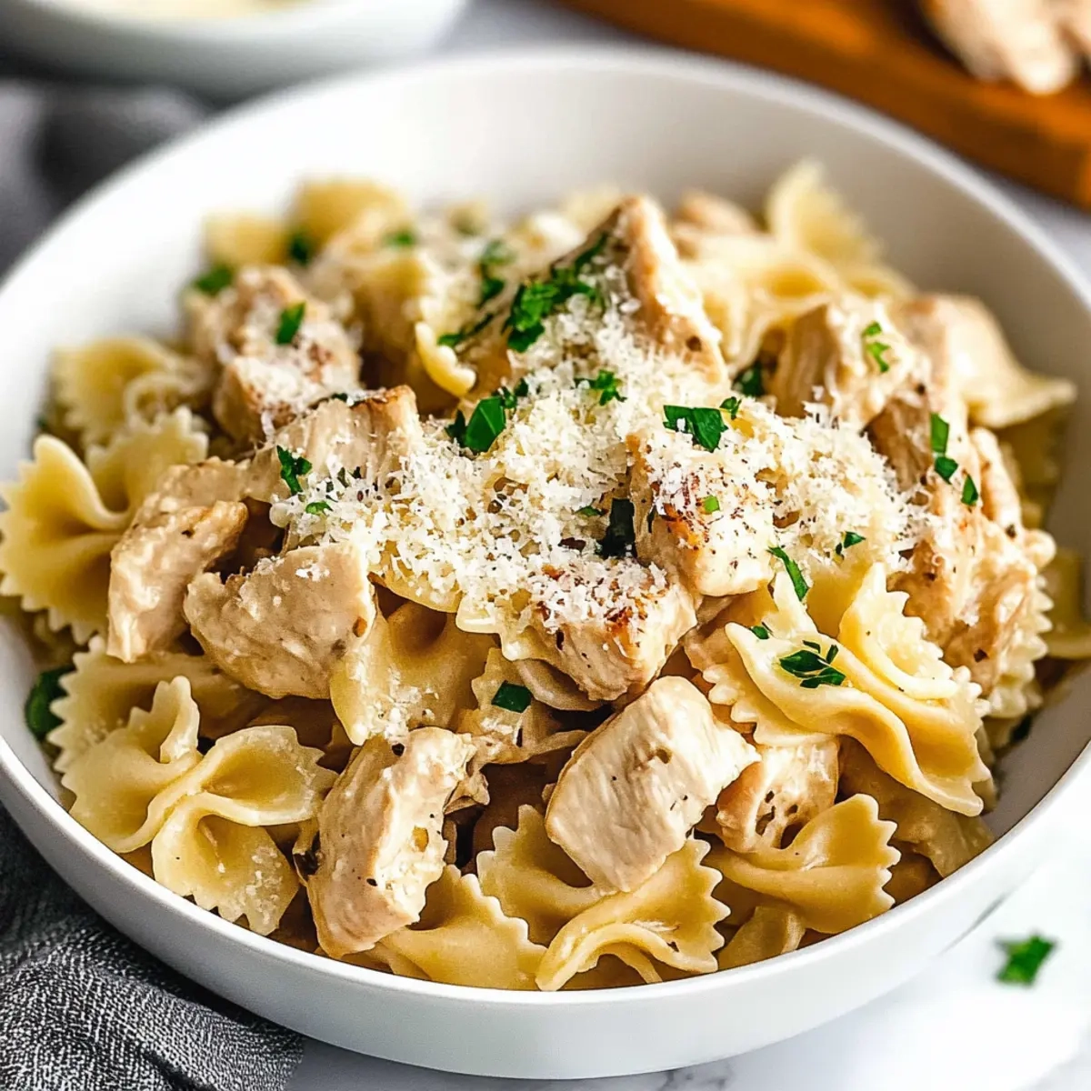 Garlic Butter Chicken Bowtie Pasta