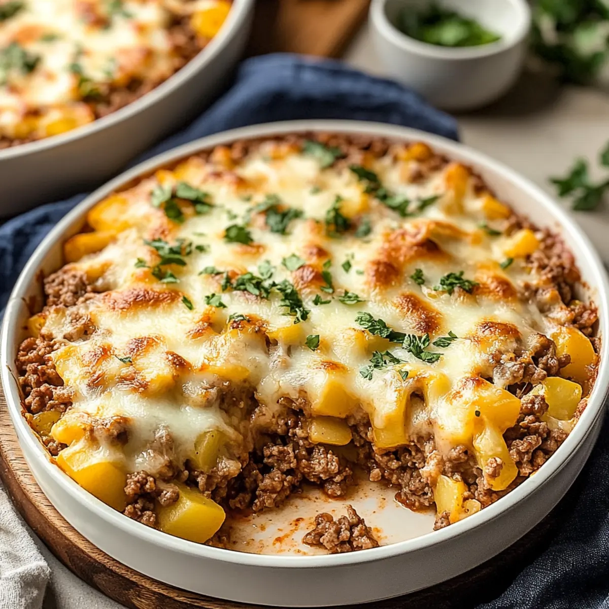 Cheesy Ground Beef and Potato Casserole