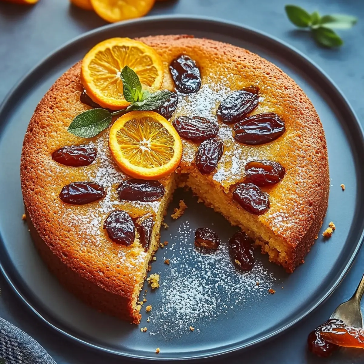 Orange Cardamom Date Cake