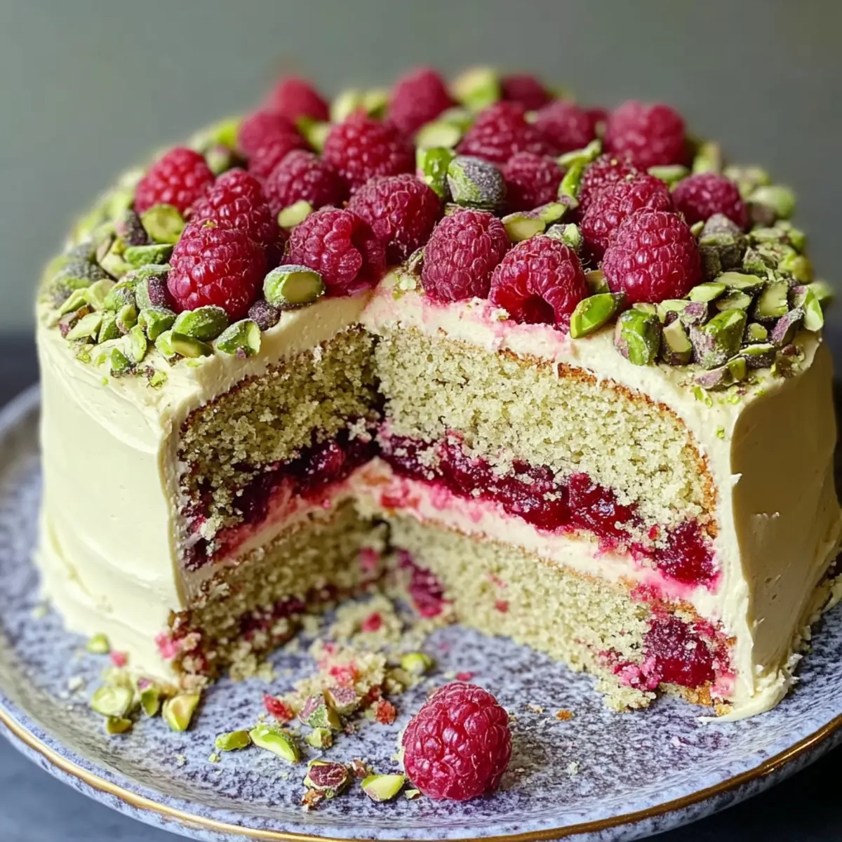 Raspberry Pistachio Cake