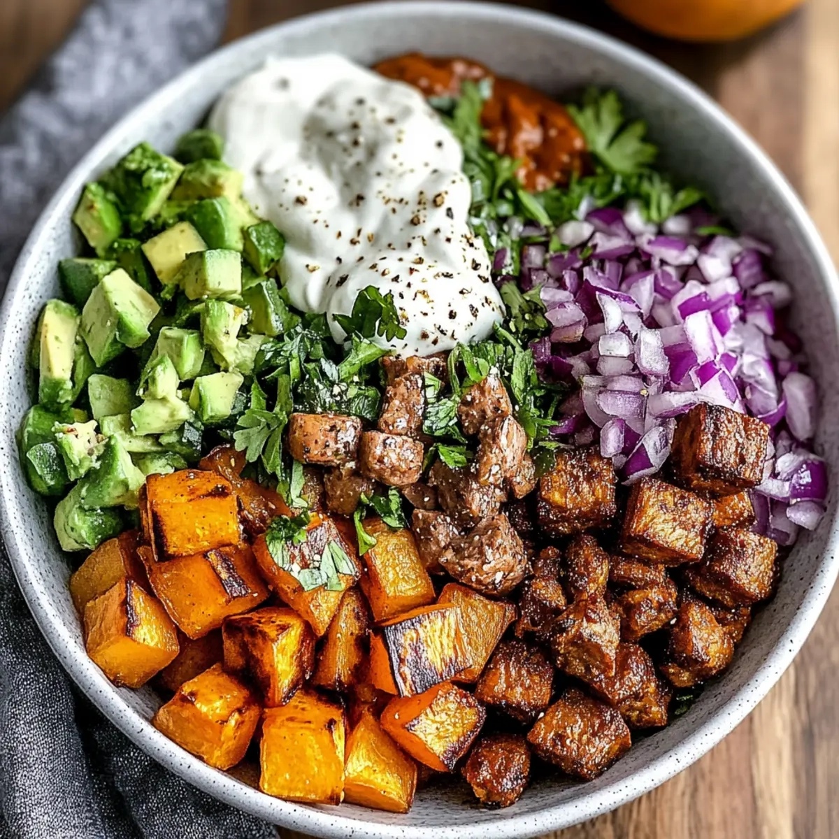 Sweet Potato Burger Bowl