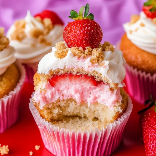 Strawberry Crunch Cupcakes