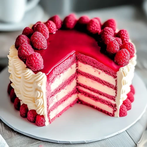 Raspberry Heart Cake