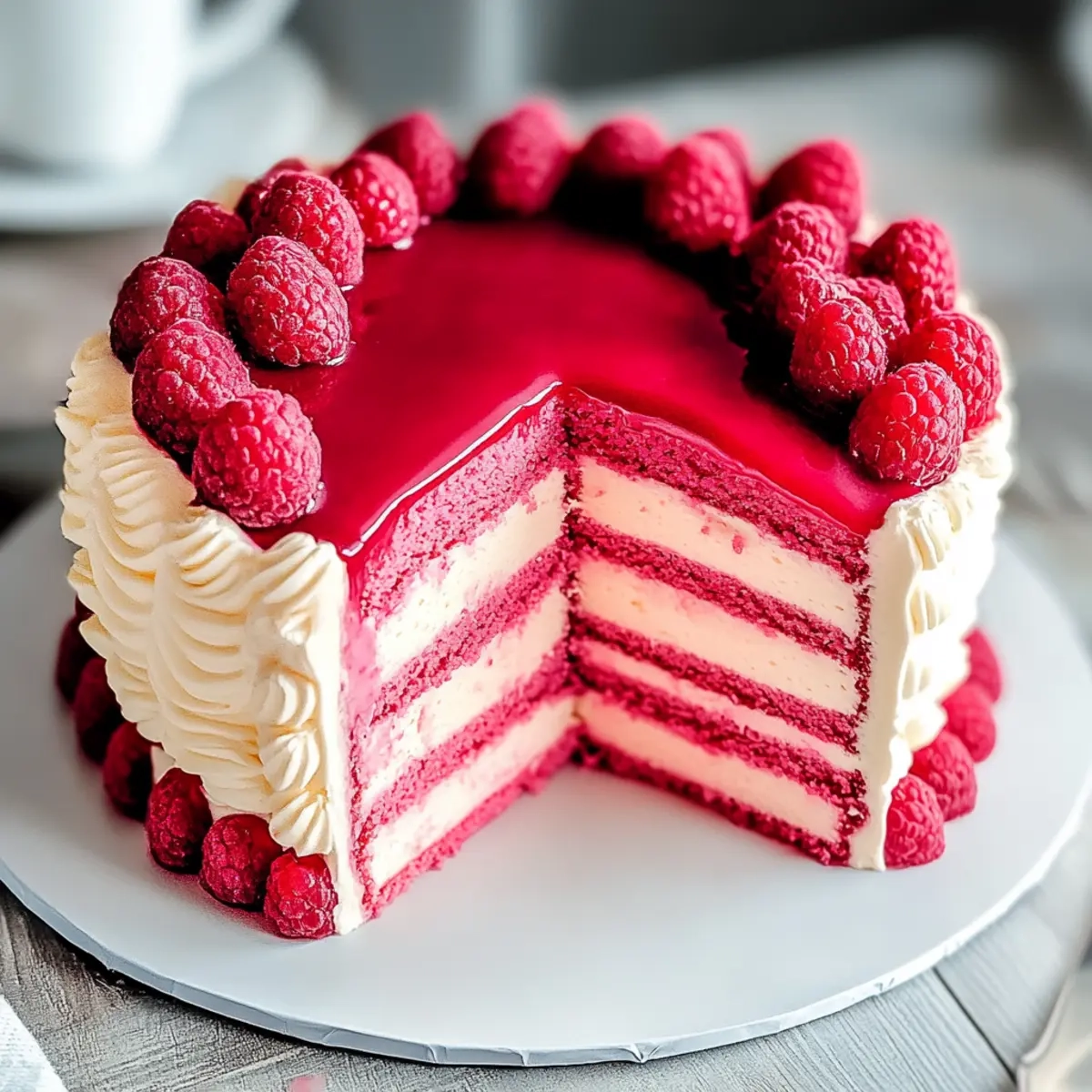 Raspberry Heart Cake